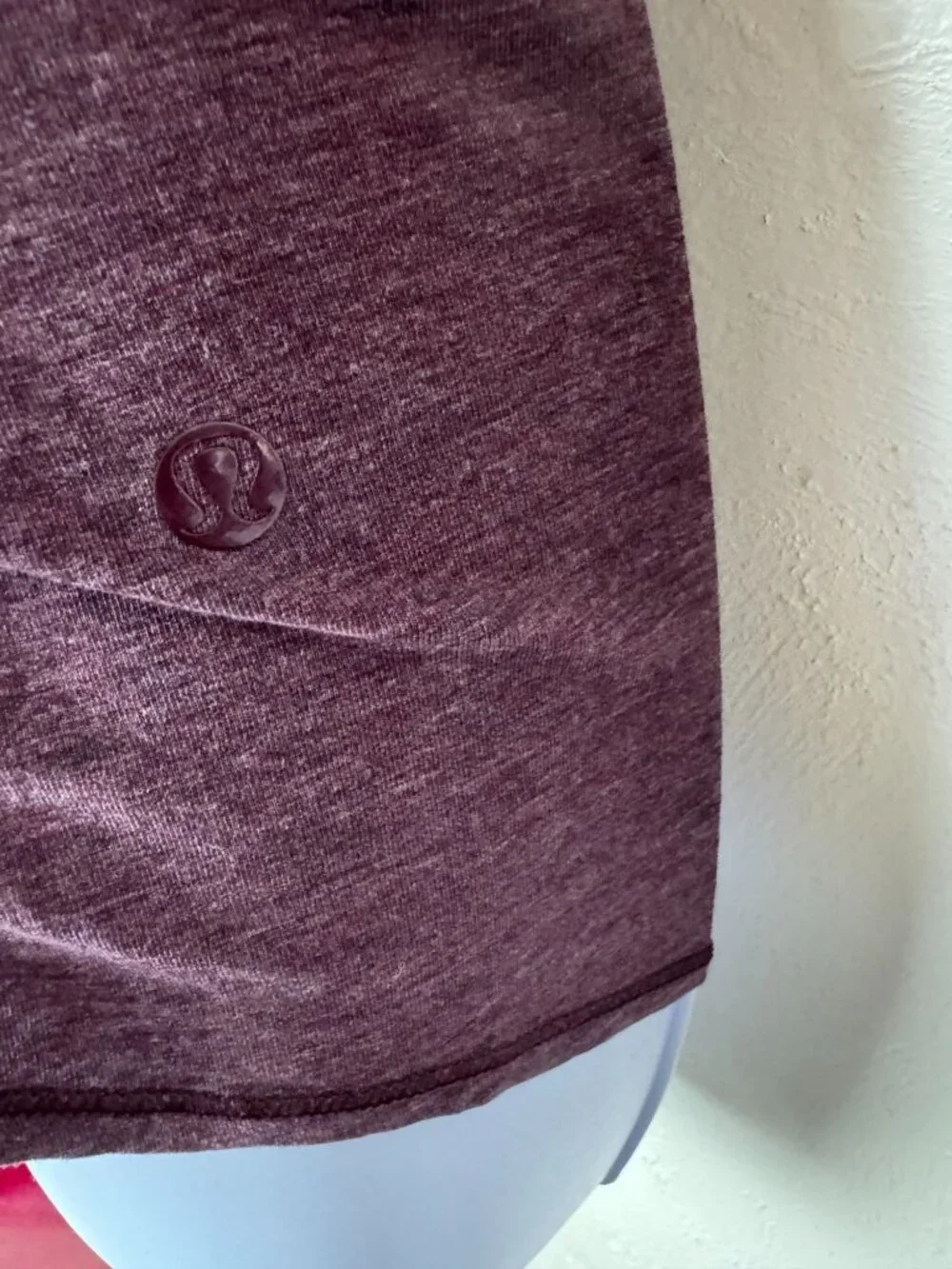 Lululemon Faux Wrap Long Sleeve Purple Top Women Size 6 Stretch Burgundy relaxed
